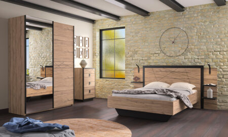 Lit pour literie 140 x 190 + tablettes attenantes